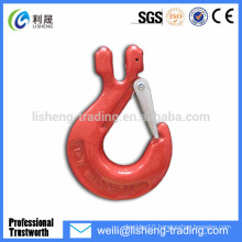 Safety forged alloy steel clevis slip hook with latch